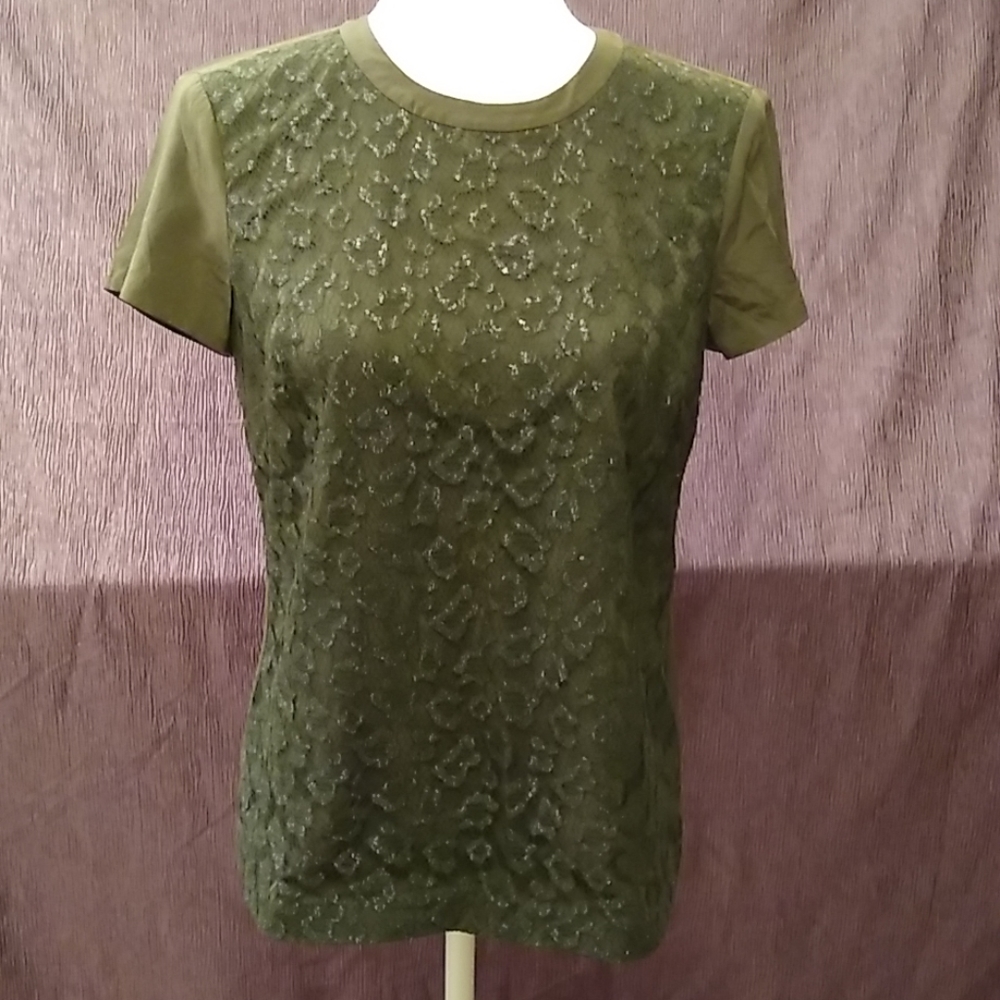 Gray Ann Taylor Silk Shirt